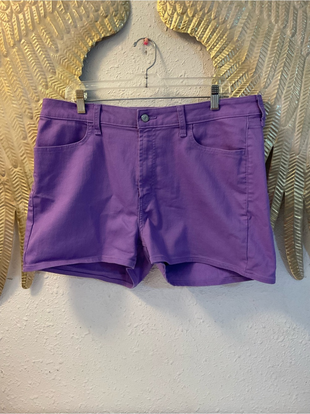 Old Navy Bright Lavender Purple Wow High Rise Denim Shorts